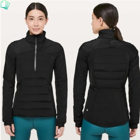 Lululemon Down for It All Pullover Jacket size 8 Black - Picture 1 of 12